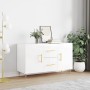 Glossy white engineered wood sideboard 100x36x60 cm by vidaXL, Sideboards - Ref: Foro24-828158, Price: 120,95 €, Discount: %