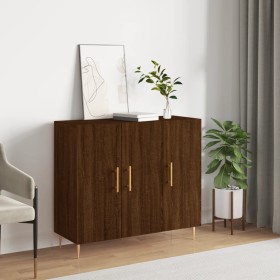 Engineered wood brown oak sideboard 90x34x80 cm by vidaXL, Sideboards - Ref: Foro24-828099, Price: 76,17 €, Discount: %