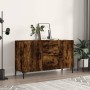 Smoked oak engineered wood sideboard 100x36x60 cm by vidaXL, Sideboards - Ref: Foro24-828177, Price: 87,69 €, Discount: %