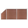 Fence set 2 square + 1 oblique WPC brown 446x186 cm by vidaXL, fence panels - Ref: Foro24-3053216, Price: 689,37 €, Discount: %