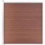 Fence set 2 square + 1 oblique WPC brown 446x186 cm by vidaXL, fence panels - Ref: Foro24-3053216, Price: 689,37 €, Discount: %