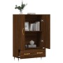 Aparador alto madera de ingeniería roble marrón 69,5x31x115 cm de vidaXL, Aparadores - Ref: Foro24-828219, Precio: 87,22 €, D...