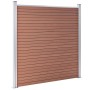 Fence set 3 square + 1 oblique WPC brown 619x186 cm by vidaXL, fence panels - Ref: Foro24-3053217, Price: 900,99 €, Discount: %