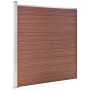 Fence set 3 square + 1 oblique WPC brown 619x186 cm by vidaXL, fence panels - Ref: Foro24-3053217, Price: 900,99 €, Discount: %