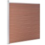 Fence set 3 square + 1 oblique WPC brown 619x186 cm by vidaXL, fence panels - Ref: Foro24-3053217, Price: 900,99 €, Discount: %