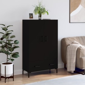 Tall black engineered wood sideboard 69.5x31x115 cm by vidaXL, Sideboards - Ref: Foro24-828237, Price: 98,52 €, Discount: %