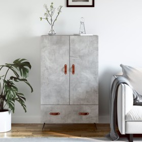 Concrete gray engineered wood tall sideboard 69.5x31x115 cm by vidaXL, Sideboards - Ref: Foro24-828208, Price: 83,08 €, Disco...