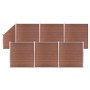 Fence set 6 square + 1 oblique WPC brown 1138x186 cm by vidaXL, fence panels - Ref: Foro24-3053220, Price: 1,00 €, Discount: %