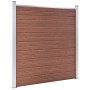 Fence set 6 square + 1 oblique WPC brown 1138x186 cm by vidaXL, fence panels - Ref: Foro24-3053220, Price: 1,00 €, Discount: %