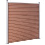 Fence set 6 square + 1 oblique WPC brown 1138x186 cm by vidaXL, fence panels - Ref: Foro24-3053220, Price: 1,00 €, Discount: %