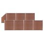 Fence set 7 square + 1 oblique WPC brown 1311x186 cm by vidaXL, fence panels - Ref: Foro24-3053221, Price: 1,00 €, Discount: %