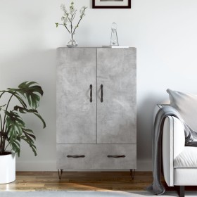 Tall engineered wood sideboard in gray concrete 69.5x31x115 cm by vidaXL, Sideboards - Ref: Foro24-828232, Price: 82,35 €, Di...