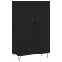 Tall black engineered wood sideboard 69.5x31x115 cm by vidaXL, Sideboards - Ref: Foro24-828229, Price: 85,64 €, Discount: %