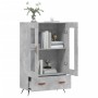 Tall engineered wood sideboard in gray concrete 69.5x31x115 cm by vidaXL, Sideboards - Ref: Foro24-828272, Price: 68,34 €, Di...