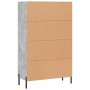 Aparador alto madera de ingeniería gris hormigón 69,5x31x115 cm de vidaXL, Aparadores - Ref: Foro24-828248, Precio: 93,99 €, ...