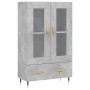 Aparador alto madera de ingeniería gris hormigón 69,5x31x115 cm de vidaXL, Aparadores - Ref: Foro24-828280, Precio: 104,24 €,...