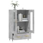 Aparador alto madera de ingeniería gris hormigón 69,5x31x115 cm de vidaXL, Aparadores - Ref: Foro24-828280, Precio: 104,24 €,...