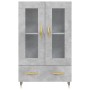 Aparador alto madera de ingeniería gris hormigón 69,5x31x115 cm de vidaXL, Aparadores - Ref: Foro24-828280, Precio: 104,24 €,...