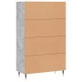 Aparador alto madera de ingeniería gris hormigón 69,5x31x115 cm de vidaXL, Aparadores - Ref: Foro24-828280, Precio: 104,24 €,...