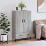 Tall Sonoma Gray Engineered Wood Sideboard 69.5x31x115 cm by vidaXL, Sideboards - Ref: Foro24-828258, Price: 90,98 €, Discoun...