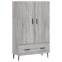 Tall Sonoma Gray Engineered Wood Sideboard 69.5x31x115 cm by vidaXL, Sideboards - Ref: Foro24-828258, Price: 90,98 €, Discoun...