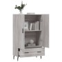 Tall Sonoma Gray Engineered Wood Sideboard 69.5x31x115 cm by vidaXL, Sideboards - Ref: Foro24-828258, Price: 90,98 €, Discoun...