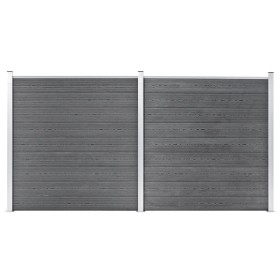 Gray WPC garden fence 353x186 cm by vidaXL, fence panels - Ref: Foro24-3053225, Price: 599,34 €, Discount: %