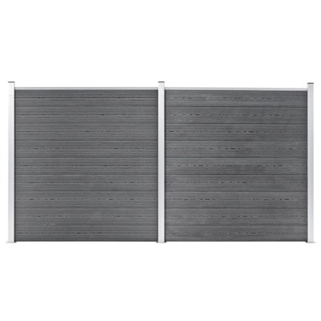 Valla de jardín de WPC gris 353x186 cm de vidaXL, Paneles de vallas - Ref: Foro24-3053225, Precio: 573,18 €, Descuento: %