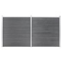 Valla de jardín de WPC gris 353x186 cm de vidaXL, Paneles de vallas - Ref: Foro24-3053225, Precio: 573,18 €, Descuento: %