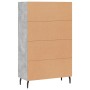 Concrete gray engineered wood tall sideboard 69.5x31x115 cm by vidaXL, Sideboards - Ref: Foro24-828320, Price: 71,27 €, Disco...