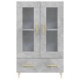 Aparador alto madera de ingeniería gris hormigón 69,5x31x115 cm de vidaXL, Aparadores - Ref: Foro24-828288, Precio: 84,05 €, ...