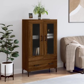 Tall sideboard engineered wood brown oak 69.5x31x115 cm by vidaXL, Sideboards - Ref: Foro24-828307, Price: 90,99 €, Discount: %