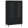 Tall black engineered wood sideboard 69.5x31x115 cm by vidaXL, Sideboards - Ref: Foro24-828317, Price: 89,01 €, Discount: %