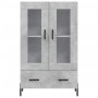 Aparador alto madera de ingeniería gris hormigón 69,5x31x115 cm de vidaXL, Aparadores - Ref: Foro24-828312, Precio: 93,04 €, ...