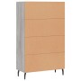 Tall Sonoma gray engineered wood sideboard 69.5x31x115 cm by vidaXL, Sideboards - Ref: Foro24-828322, Price: 89,37 €, Discoun...