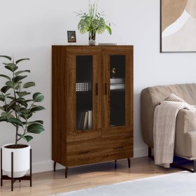 Tall engineered wood sideboard in brown oak 69.5x31x115 cm by vidaXL, Sideboards - Ref: Foro24-828323, Price: 89,37 €, Discou...