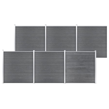 Gray WPC garden fence 1045x186 cm by vidaXL, fence panels - Ref: Foro24-3053229, Price: 1,00 €, Discount: %