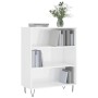 Regal aus glänzend weißem Holzwerkstoff, 69,5 x 32,5 x 90 cm von vidaXL, Bücherregale und Regale - Ref: Foro24-828358, Preis:...