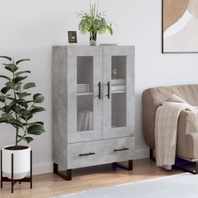 Tall engineered wood sideboard in gray concrete 69.5x31x115 cm by vidaXL, Sideboards - Ref: Foro24-828328, Price: 89,76 €, Di...