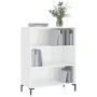 Glossy white engineered wood shelf 69.5x32.5x90 cm by vidaXL, Bookcases and shelves - Ref: Foro24-828366, Price: 61,81 €, Dis...