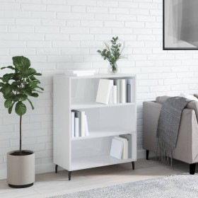 Engineered wood bookshelf in glossy white 69.5x32.5x90 cm by vidaXL, Sideboards - Ref: Foro24-828382, Price: 62,99 €, Discoun...