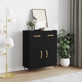 Black engineered wood sideboard 69.5x34x90 cm by vidaXL, Sideboards - Ref: Foro24-827957, Price: 84,99 €, Discount: %