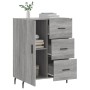 Aparador de madera de ingeniería gris Sonoma 69,5x34x90 cm de vidaXL, Aparadores - Ref: Foro24-827938, Precio: 96,41 €, Descu...