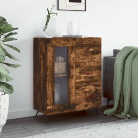 Smoked oak engineered wood sideboard 69.5x34x90 cm by vidaXL, Sideboards - Ref: Foro24-828017, Price: 90,54 €, Discount: %