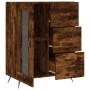 Aparador de madera de ingeniería roble ahumado 69,5x34x90 cm de vidaXL, Aparadores - Ref: Foro24-828017, Precio: 90,54 €, Des...