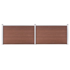 Brown WPC garden fence 353x106 cm by vidaXL, fence panels - Ref: Foro24-3053243, Price: 382,86 €, Discount: %