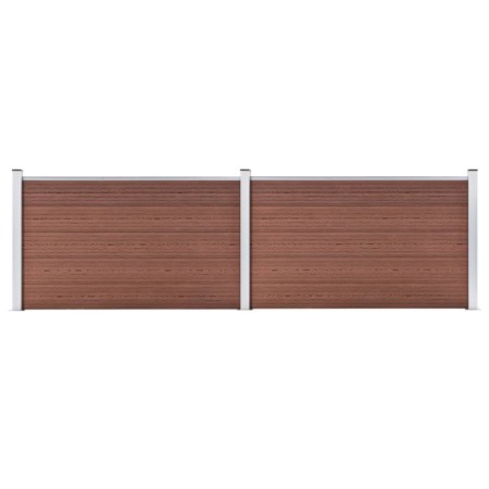 Brown WPC garden fence 353x106 cm by vidaXL, fence panels - Ref: Foro24-3053243, Price: 374,86 €, Discount: %