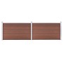 Brown WPC garden fence 353x106 cm by vidaXL, fence panels - Ref: Foro24-3053243, Price: 374,86 €, Discount: %