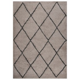 Alfombra de pelo largo beige y gris antracita 140x200 cm de vidaXL, Alfombras - Ref: Foro24-342154, Precio: 59,99 €, Descuent...