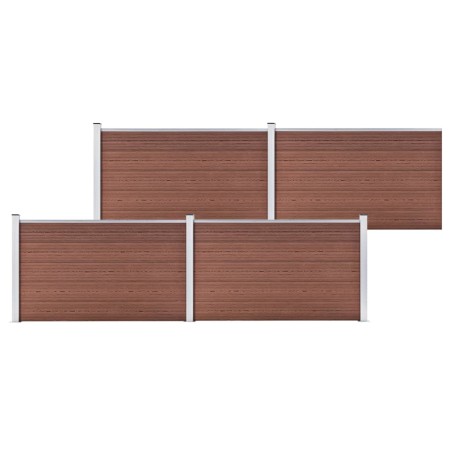 Brown WPC garden fence 699x106 cm by vidaXL, fence panels - Ref: Foro24-3053245, Price: 693,10 €, Discount: %